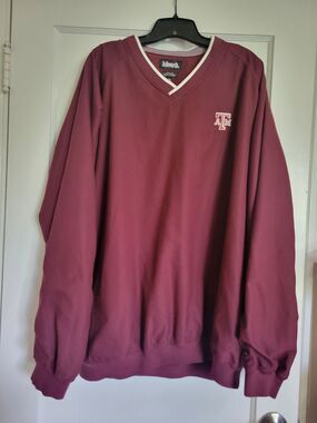 Ashworth ATM Maroon V-Neck Pullover Windbreaker